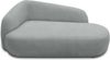 DOMO. collection Recamiere 700013, Liege mit Zierkissen, oval, Füße mit Filzgleitern, Chaiselongue, Sofa, Polstergarnitur, 183 x 105 x 75 (BxTxH), grau Bild 2