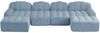 Modulares Ecksofa U-Form 79cm×366cm×165cm mit 2 Ottomans – 4-Sitzer Wohnlandschaft aus granuliertem Fleece in Blau Bild 3