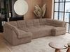 Ecksofa, Sofa big XXL, Wellenfedern, Wohnlandschaft XXL, mit Schlaffunktion - COMODO U - Braun Cord - Topper T25 Bild 2