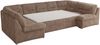 Ecksofa, Sofa big XXL, Wellenfedern, Wohnlandschaft XXL, mit Schlaffunktion - COMODO U - Braun Cord - Topper T25 Bild 5