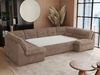Ecksofa, Sofa big XXL, Wellenfedern, Wohnlandschaft XXL, mit Schlaffunktion - COMODO U - Braun Cord - Topper T25 Bild 3