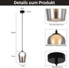 ZMH Pendelleuchte Schlafzimmer Hängelampe Schwarz - 1 Flammig Hängeleuchte Glas Esstischlampe Hängend G9 Nachtisch Pendellampe Höhenverstellbar für Wohnzimmer Esstisch Flur (ohne Leuchtmittel) Bild 4
