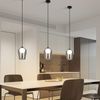 ZMH Pendelleuchte Schlafzimmer Hängelampe Schwarz - 1 Flammig Hängeleuchte Glas Esstischlampe Hängend G9 Nachtisch Pendellampe Höhenverstellbar für Wohnzimmer Esstisch Flur (ohne Leuchtmittel) Bild 3