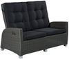 Relaxsofa Kansas 2er Sofa Garten Couch Zweisitzer Grau-Mix Bild 5
