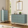 UEV Sideboard mit 6 Schubladen, Highboard Mehrzweckschrank mit Kisppschutz (für Wohnzimmer Schlafzimmer Büro Flur, 100 x 34 x 73,5 cm), Küchenschrank Buffet TV Board Schrank mit Füße Aufbewahrungsschrank Bild 4