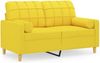 vidaXL 2-Sitzer-Sofa mit Zierkissen Hellgelb 120 cm Stoff 3200779 Bild 2