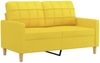 vidaXL 2-Sitzer-Sofa mit Zierkissen Hellgelb 120 cm Stoff 3200779 Bild 4