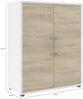 Dmora Kommode Warszawa, Wohnzimmerbuffet, Wohnzimmer-Sideboard, Moderne Küchen-Speisekammer, 89x40 h113 cm, Weiß und Eiche Bild 3