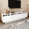 Moderner TV-Schrank mit 4 Türen und Wellen-Design – Stilvolle Aufbewahrungslösung für Wohnzimmer, Entertainment Center und TV-Ständer, 170*40*45 Bild 2