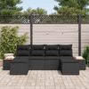 vidaXL Gartensofa-set mit Kissen 6 pcs Schwarz Poly Rattan 3356808 Bild 3