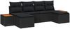 vidaXL Gartensofa-set mit Kissen 6 pcs Schwarz Poly Rattan 3356808 Bild 2