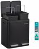 SONGMICS Abfalleimer 2 Fächer, Mülleimer 2 x 30 L, Tretmülleimer Softclose-Deckel, Küche, herausnehmbare Inneneimer, schwarz Bild 5