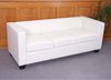 3-2-1 Sofagarnitur Couchgarnitur Loungesofa Lille ~ Kunstleder, weiß Bild 5