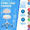 TRESKO® Rollhocker mit Lehne 150 kg Beige | Arbeitshocker höhenverstellbar 46-58 cm | Drehhocker mit Rollen | Bürostuhl Hocker Drehstuhl Kosmetikhocker Bild 3