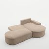 Ecksofa Schlafsofa Sofa VENEDIG Stoff Arena Sand Ottomane Rechts Bild 3