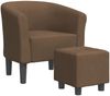 vidaXL Clubsessel mit Fußhocker Braun Stoff 356435 Bild 2