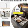 Hydraulisches Bett, Modernes Bett mit hohem Kopfteil LED-Beleuchtung Stauraum USB/Type-C-Anschlüssen Leinenoptik, Grau, 90x200cm Bild 4