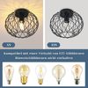 ZMH Schwarzer Deckenkronleuchter aus Metall - Runde Retro-Flurlampe mit Vintage-Industrie-Schirm Flur, Korridor, Schlafzimmer und Küche (max. 40W, Glühbirne nicht im Lieferumfang enthalten) Bild 2
