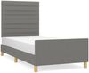 Bettgestell mit Kopfteil Dunkelgrau 90x200 cm Stoff [3125107] Bild 2
