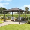 TOOLPORT Gartenpavillon 3x3,65 m Stahl-Dach mit Moskitonetzen und Seitenteilen in grau Bild 3