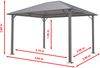 TOOLPORT Gartenpavillon 3x3,65 m Stahl-Dach mit Moskitonetzen und Seitenteilen in grau Bild 2
