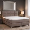 inter Boxspringbett Miami Webstoff mit 7-Zonen Taschenfederkernmatratze und Topper (140x200 cm, Silbergrau mit 7 Zonen Taschenfederkernmatratze und Topper) Bild 4