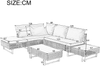 Merax Gartenmöbel Set für 4-5 Personen, Balkonmöbel Terassenmöbel Set mit Gartentisch, Gartenlounge Set 3 Teilig, Verstellbar Sofa, Khaki Bild 4