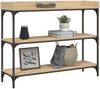 Konsolentisch, Beistelltisch, Konsole mit Ablagen Sonoma-Eiche 100x30x80 cm Bild 3
