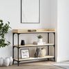 Konsolentisch, Beistelltisch, Konsole mit Ablagen Sonoma-Eiche 100x30x80 cm Bild 2