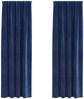 vidaXL Verdunkelungsvorhänge 2 pcs Dunkelblau 140 x 245 cm Samt 4107201 Bild 2