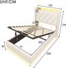 Merax Einzelbett, Kinderbett 90*200 cm Polsterbett, 360-Surround-LED-Funktion, Drucktaste/App, gepolstertes Kopfteil mit USB Typ-C Ladefunktion, weiß PU Bild 4