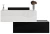 Planetmöbel Garderoben-Set Flur Möbel Garderobe, (Kompaktgarderobe mit Klappe als Stauraum, Hängeschränke 2 x 100 cm Schwarz / Weiß), Wandgarderobe (ohne Spiegel) Bild 4