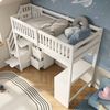 Flieks Hochbett Kinderbett 90x200cm mit Stauraumtreppe Schreibtisch & vielen Stauraum Bild 3