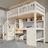 Flieks Hochbett Kinderbett 90x200cm mit Stauraumtreppe Schreibtisch & vielen Stauraum Bild 2