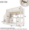Flieks Hochbett Kinderbett 90x200cm mit Stauraumtreppe Schreibtisch & vielen Stauraum Bild 4