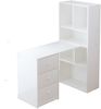 Eckschreibtisch mit Regal & 3 Schubladen - Weiß, platzsparend, für Homeoffice, Bücherregal, Computertisch Bild 5