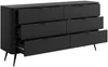Vente-unique - ELONARIA Kommode Holz, Platte Schwarz - B 38 cm x H 81,2 cm x L 163,2 cm Bild 4