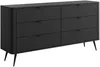 Vente-unique - ELONARIA Kommode Holz, Platte Schwarz - B 38 cm x H 81,2 cm x L 163,2 cm Bild 2