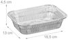 Relaxdays Aluschalen Grill 50er Set, 4,5 x 18,5 x 13 cm Bild 4