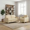 vidaXL Sofa Set mit Stauraum 2 pcs Creme Polyester 3429183 Bild 3