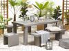 Essgruppe für 6 Personen TARANTO Beton 180x90x76 cm Grau Bild 3