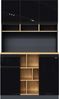 Flieks Küchenbuffet mit verstellbare Ablagen Hochschrank Hochglanz (1-St, B105/T45/H185 cm) Küchenschrank Geschirrschrank mit Schubladen und Stauraum schwarz Bild 4