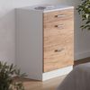 Küchenschrank für Dachschrägen R-Line Goldkraft Eiche 60 cm ohne Schräge mit 3 Schubladen Vicco Bild 4