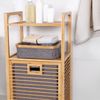 osoltus 2x Regal Box Badezimmer Nelson Bambus Aufbewahrungskorb Grau 4 Fächer Bild 2