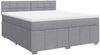 vidaXL Boxspringbett mit Matratze Hellgrau 180x200 cm Stoff 3287147 Bild 2