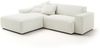 KAWOLA Sofa RANI Ecksofa Feincord weiß Recamiere links 71 x 189 x 228 cm Bild 2