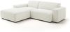 KAWOLA Sofa RANI Ecksofa Feincord weiß Recamiere links 71 x 189 x 228 cm Bild 3
