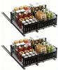 BlingBin Küchenorganizer-Set Teleskopschublade, Ausziehbare Schublade Aufbewahrungsregale Organizer, (1er Set, 2-tlg, 38 × 50 × 17 cm), Metall Küchen Organizer Schrank Regal, Einstellbare Breite 32.5-50cm Bild 4
