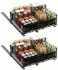BlingBin Küchenorganizer-Set Teleskopschublade, Ausziehbare Schublade Aufbewahrungsregale Organizer, (1er Set, 2-tlg, 38 × 50 × 17 cm), Metall Küchen Organizer Schrank Regal, Einstellbare Breite 32.5-50cm Bild 5