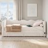 Polsterbett, Daybett, Tagesbett, Sofabett, mit 2 Schubladen für Stauraum, Schlafsofa, Tagbett 90x200 cm, ausziehbar auf 180 cm, mit USB-Anschluss, samt, beige Bild 2
